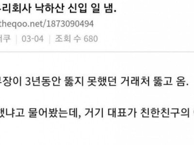 결국 일을 내고야 만 낙하산 신입